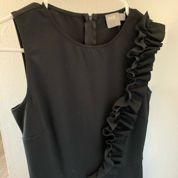 Black ASOS Mini Dress / Ruffle Frill Detail / NWT - Picture 3 of 6